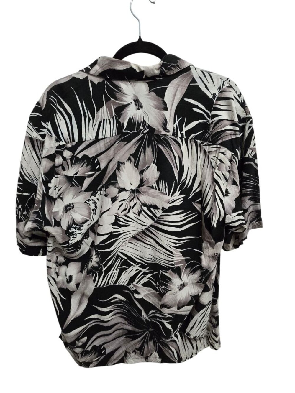 Tori Richard Mens Hawaiian Shirt Black  Gray Floral Tropical Short Sleeve M READ - Picture 5 of 7